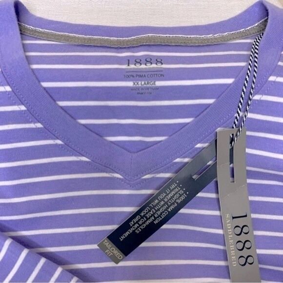Pima Cotton Striped T-Shirt 2X Large NWT - Picture 5 of 5